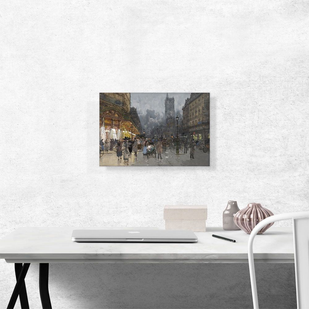 Rivoli Street With Saint-Jacques Tower Paris Canvas Art