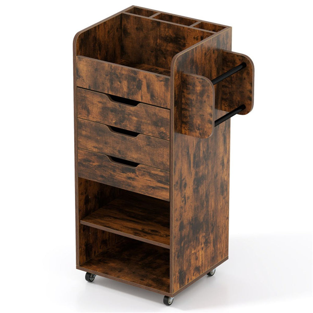 Rolling Craft Cart with Drawers and Adjustable Shelves