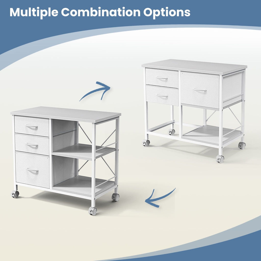 Mobile Three-Drawer File Cabinet and Printer Stand