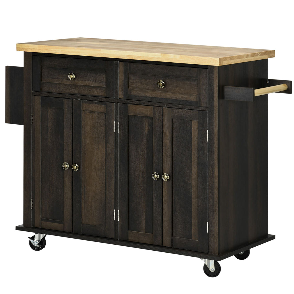 Space-Saving Rolling Kitchen Cart with Drawers and Spice Rack
