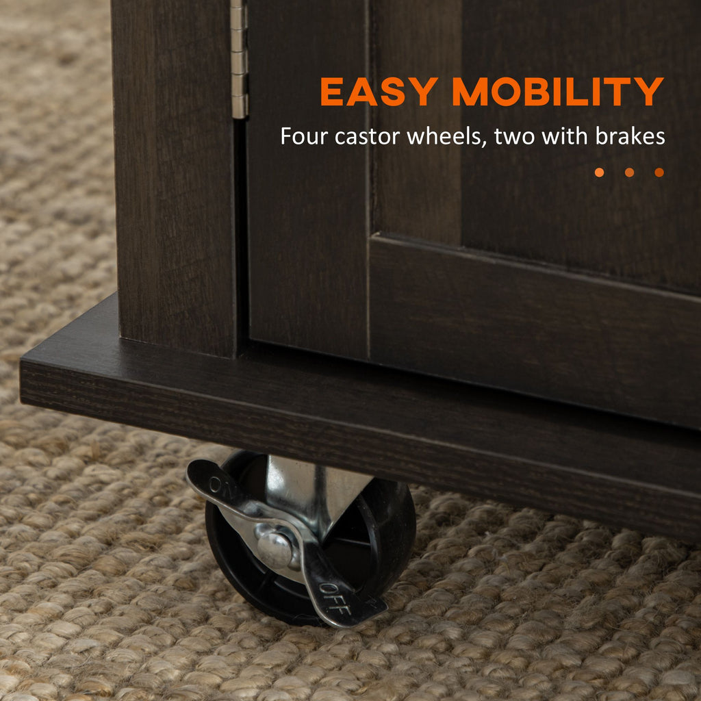 Space-Saving Rolling Kitchen Cart with Drawers and Spice Rack