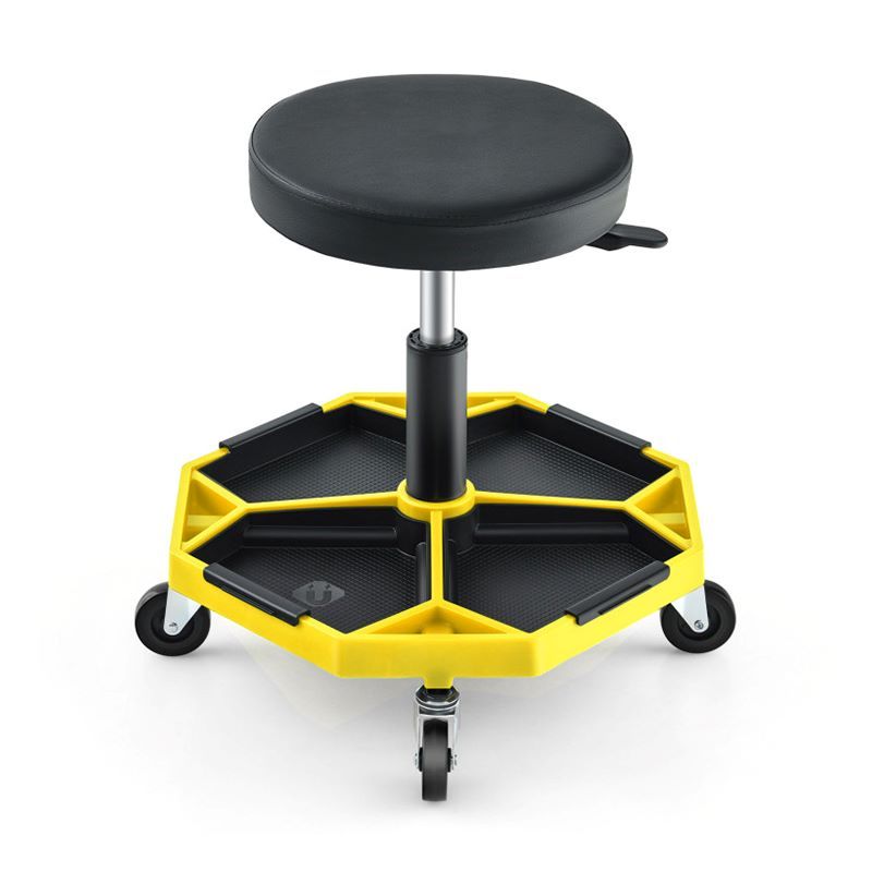 Adjustable Rolling Mechanic Stool with Padded Seat
