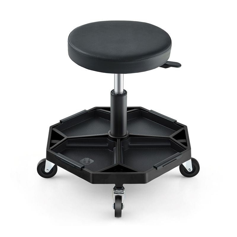Adjustable Rolling Mechanic Stool with Padded Seat