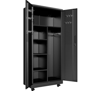 Lockable Freestanding Locker Cabinet with Flexible Interior