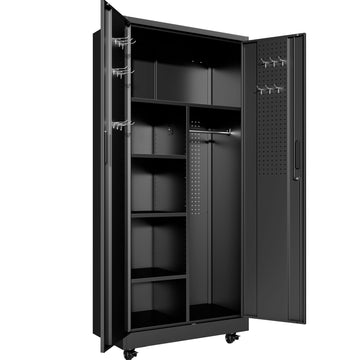 Lockable Freestanding Locker Cabinet with Flexible Interior