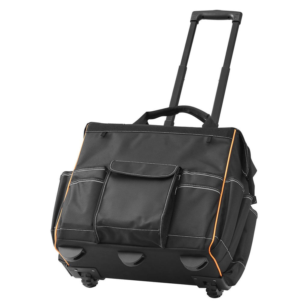 practical Rolling Tool Bag with 25 Pockets and Smooth Mobility