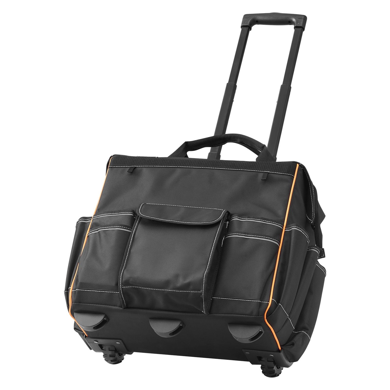 practical Rolling Tool Bag with 25 Pockets and Smooth Mobility