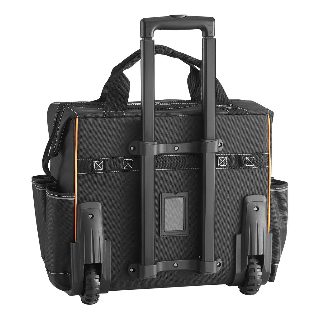 practical Rolling Tool Bag with 25 Pockets and Smooth Mobility