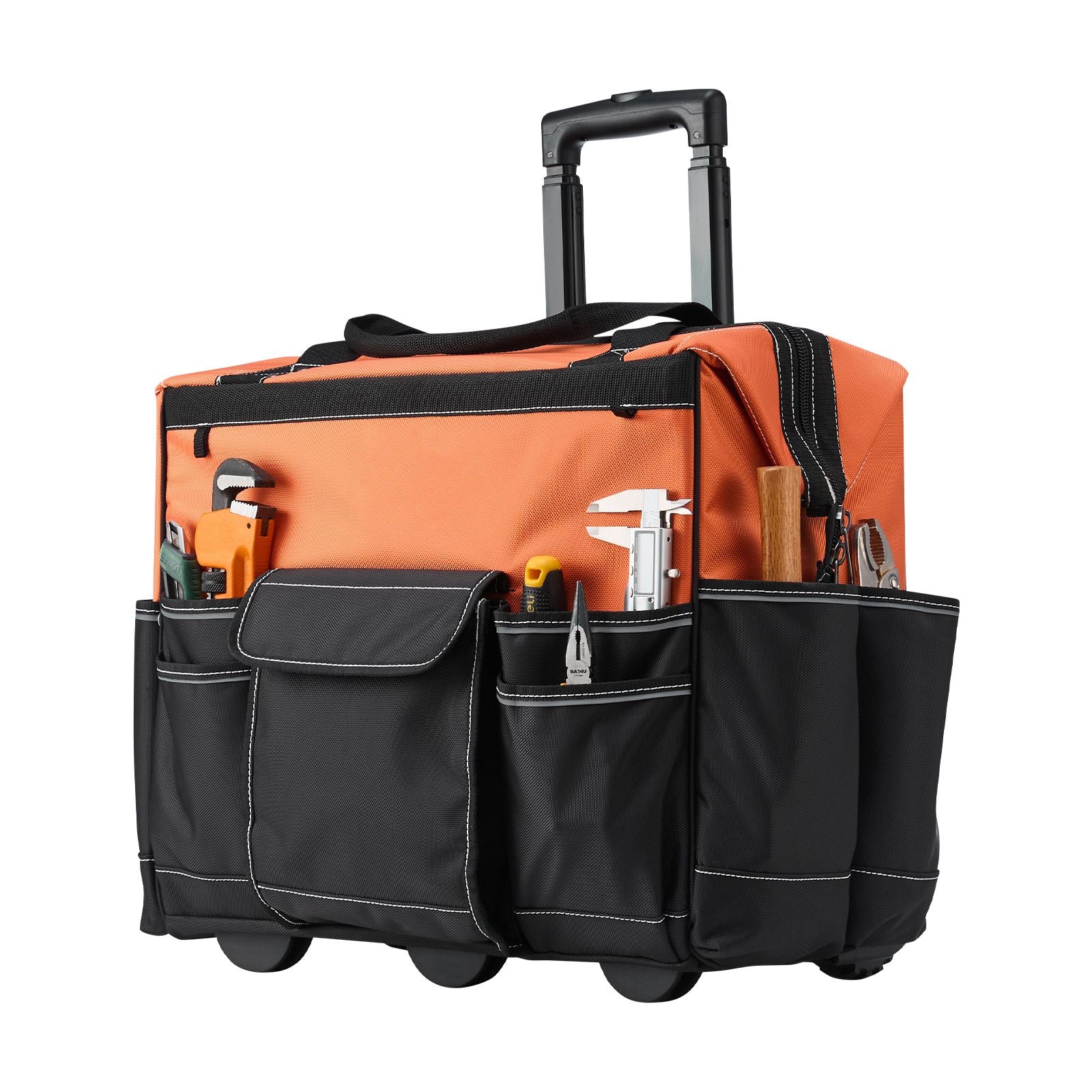 Rolling Tool Bag with Capacity, 27 Pockets, everyday and Stable