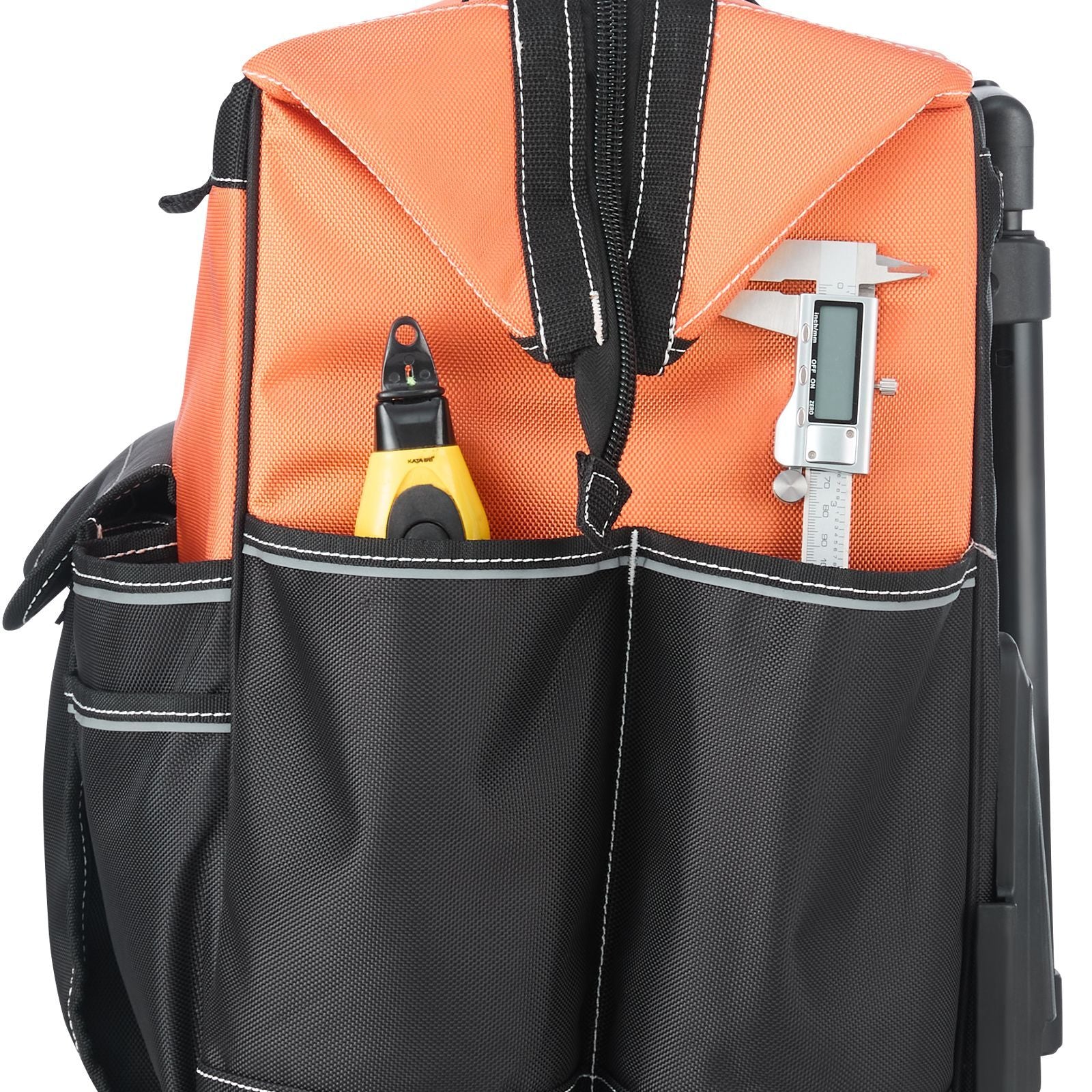 Rolling Tool Bag with Capacity, 27 Pockets, everyday and Stable
