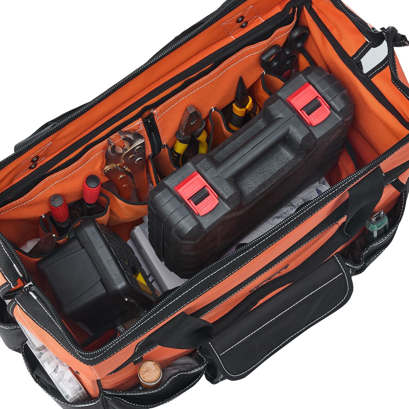 Rolling Tool Bag with Capacity, 27 Pockets, everyday and Stable