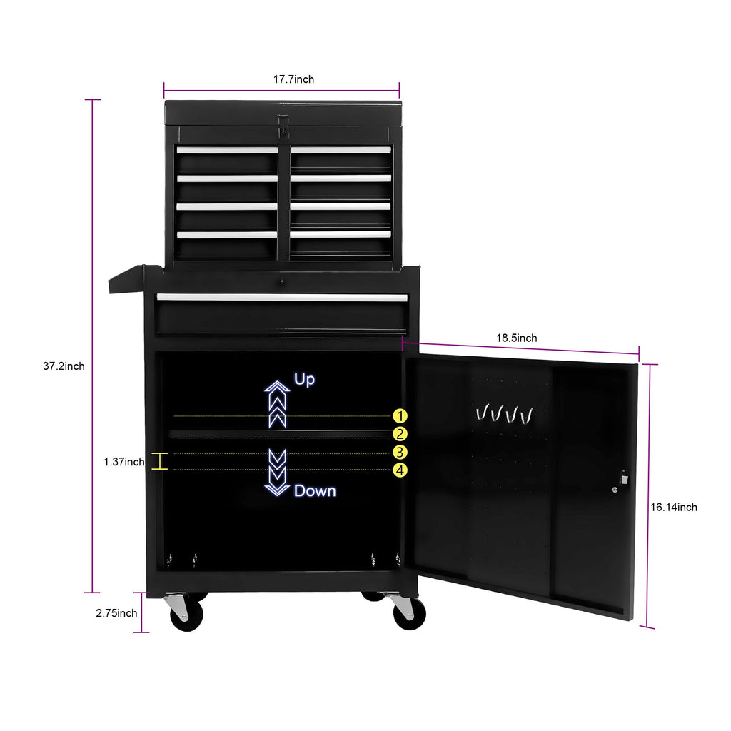 Five-Drawer Rolling Tool Cabinet for Garage and Workshop
