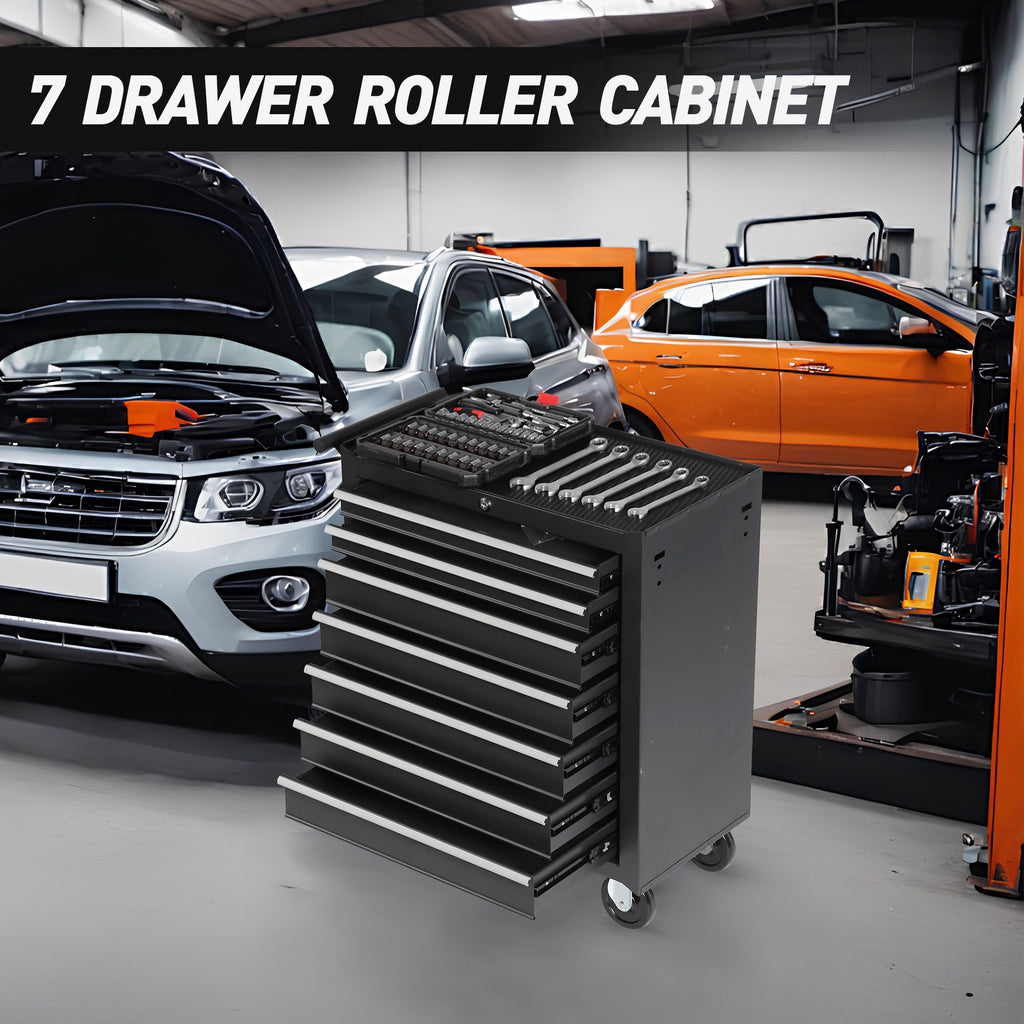 Rolling Tool Chest with 7-Drawer Tool Box with Wheels Multifunctional Tool Cart Mechanic Tool Storag