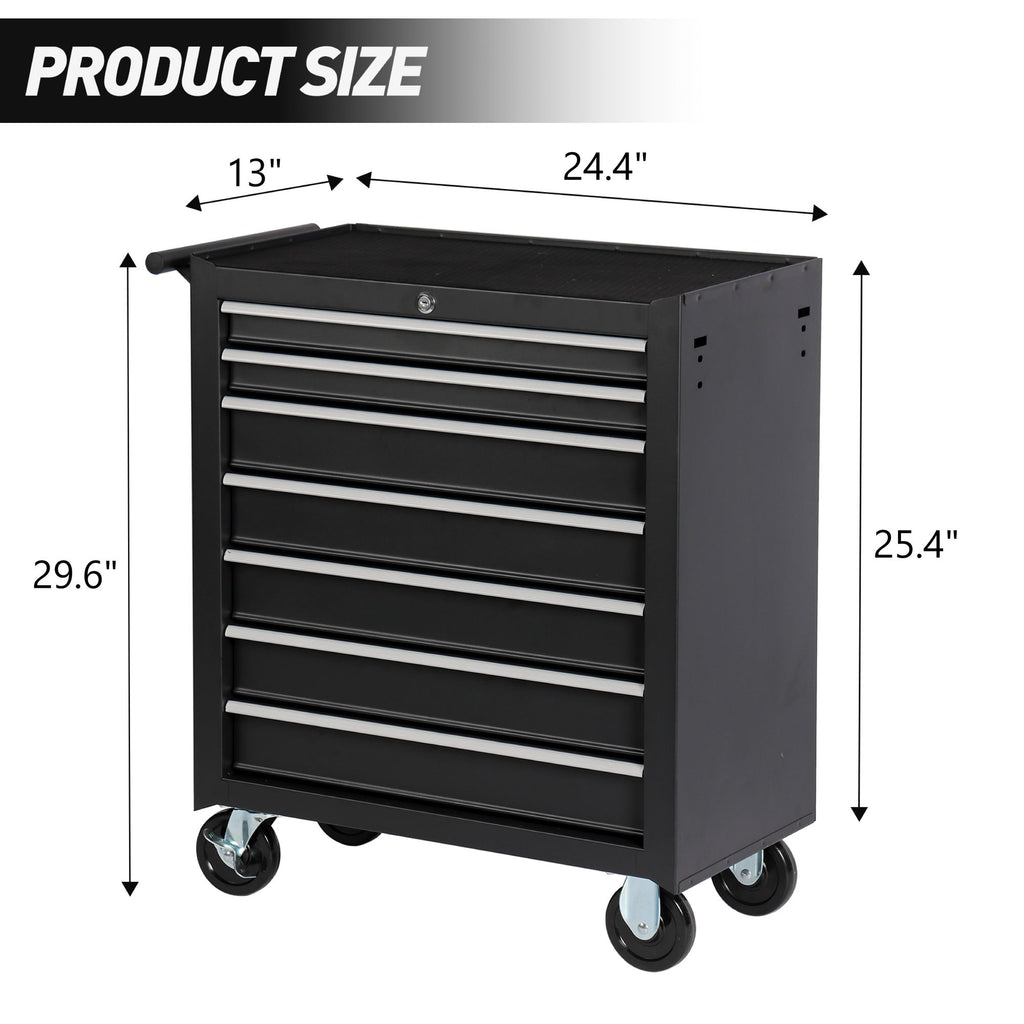 Rolling Tool Chest with 7-Drawer Tool Box with Wheels Multifunctional Tool Cart Mechanic Tool Storag
