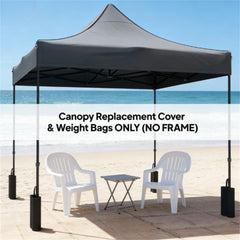 Peak Pole Canopy Replacement Top with Four Sand Bags