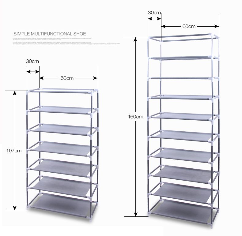 10-Layer 9-Lattice Non-woven Fabric Shoe Rack – Compact & Stylish Storage