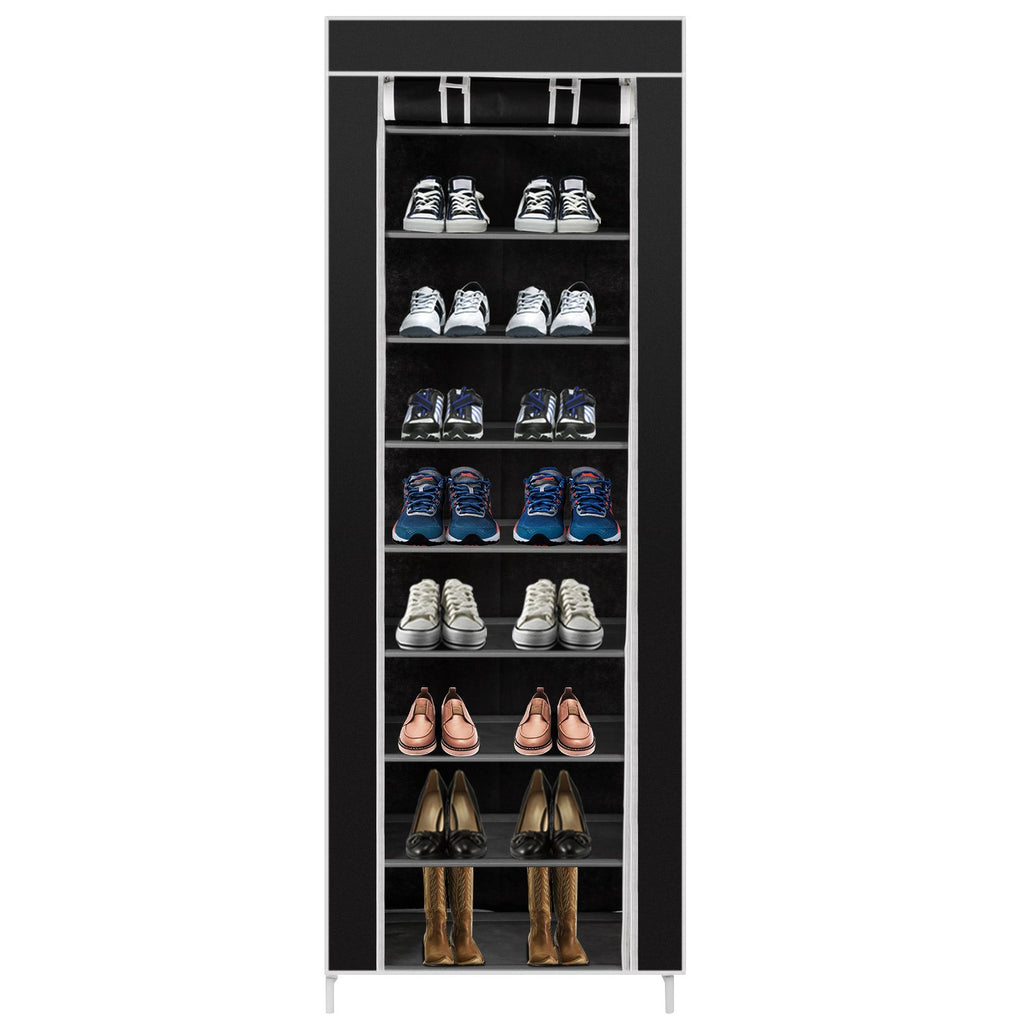 10-Layer 9-Lattice Non-woven Fabric Shoe Rack – Compact & Stylish Storage