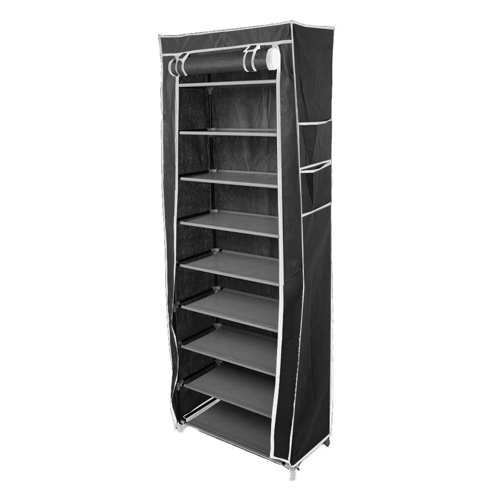 10-Layer 9-Lattice Non-woven Fabric Shoe Rack – Compact & Stylish Storage