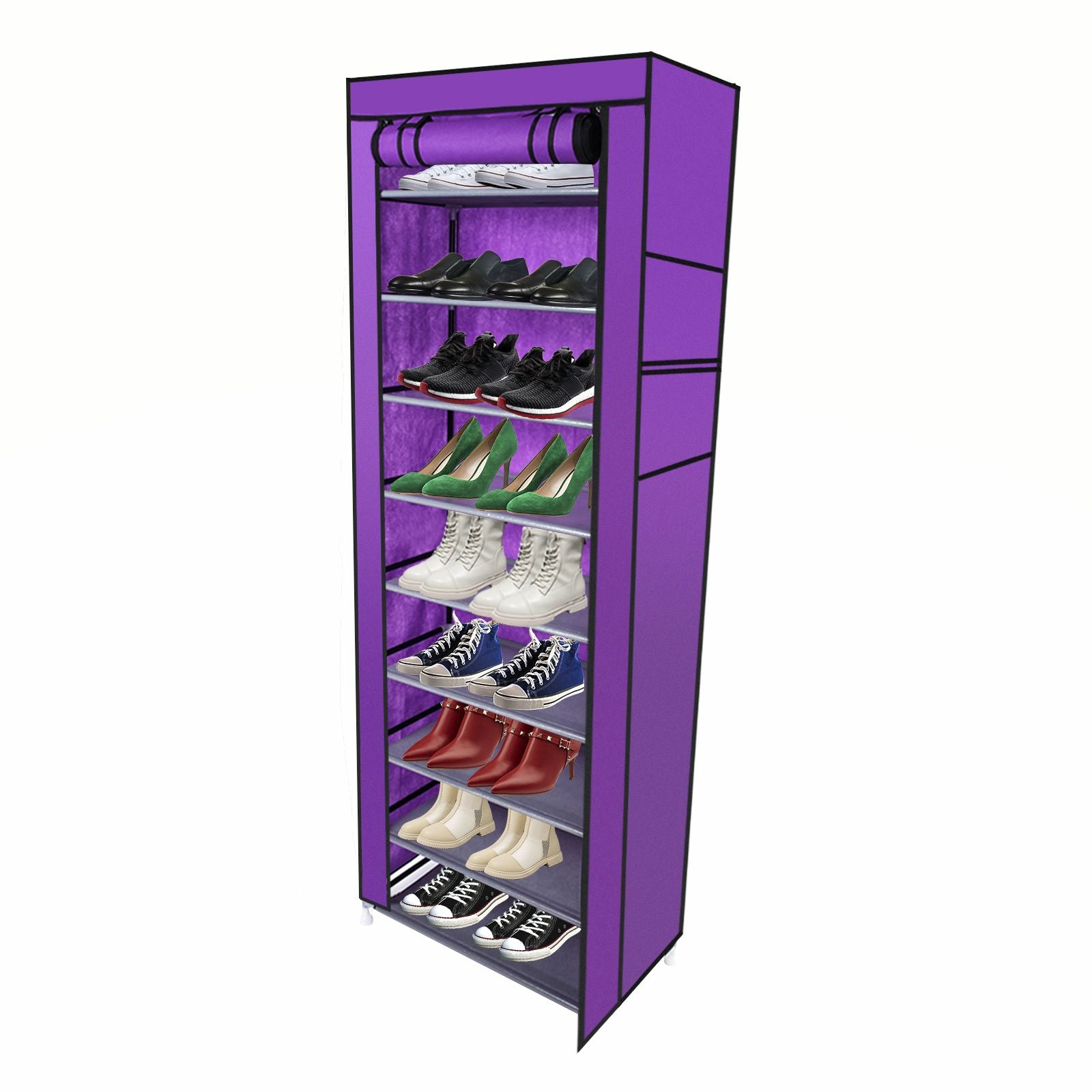 10-Layer 9-Lattice Non-woven Fabric Shoe Rack – Compact & Stylish Storage