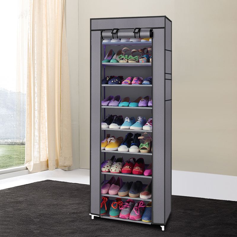 10-Layer 9-Lattice Non-woven Fabric Shoe Rack – Compact & Stylish Storage