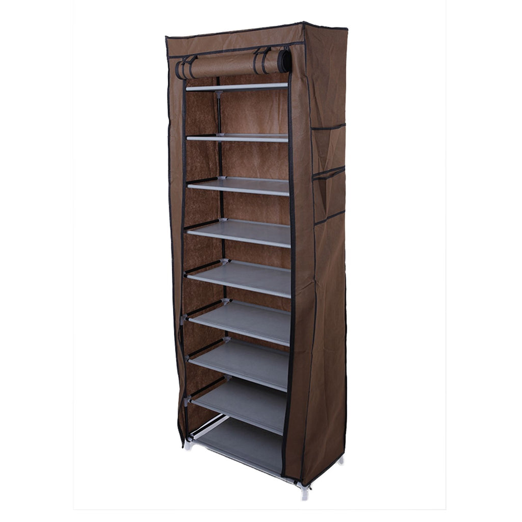10-Layer 9-Lattice Non-woven Fabric Shoe Rack – Compact & Stylish Storage