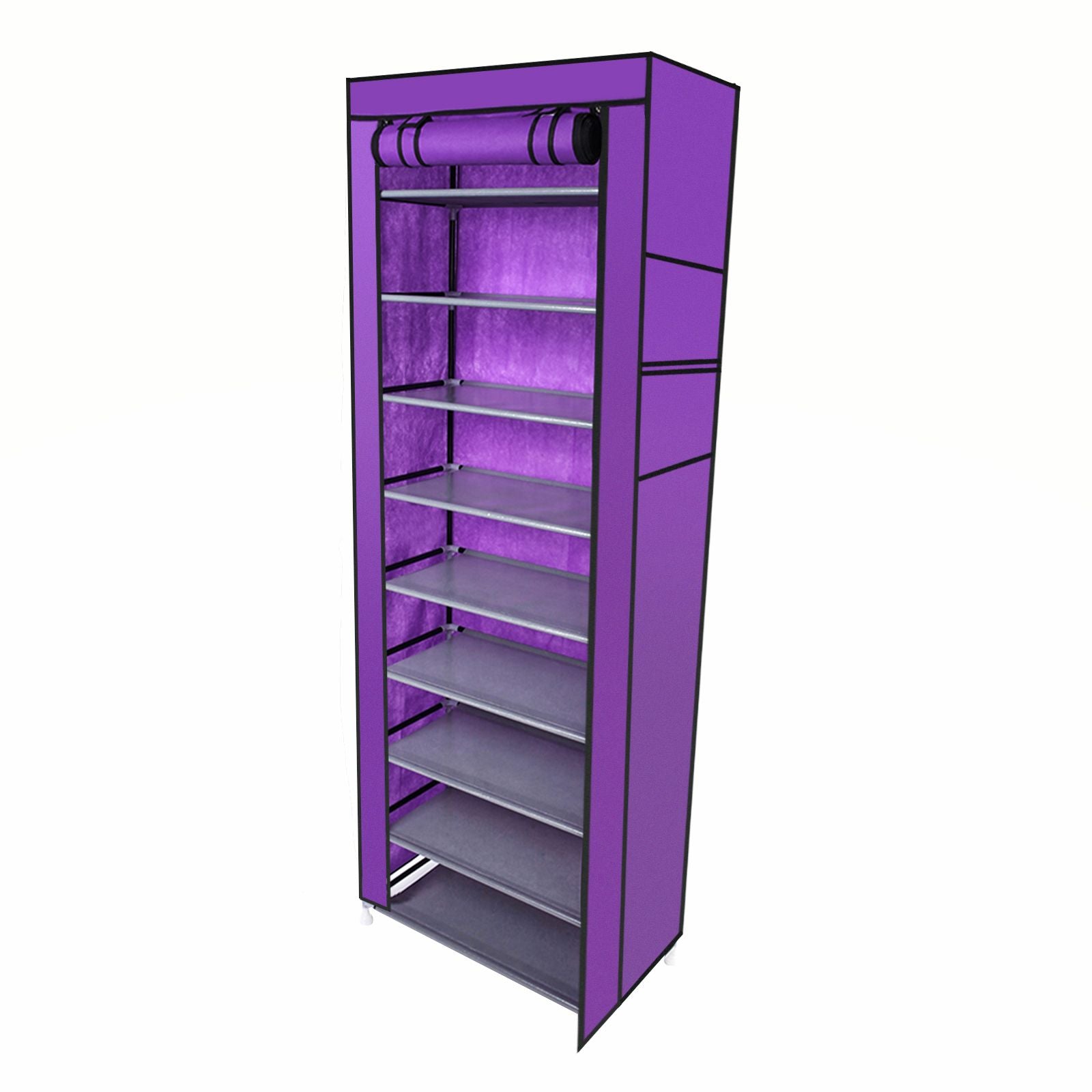 10-Layer 9-Lattice Non-woven Fabric Shoe Rack – Compact & Stylish Storage