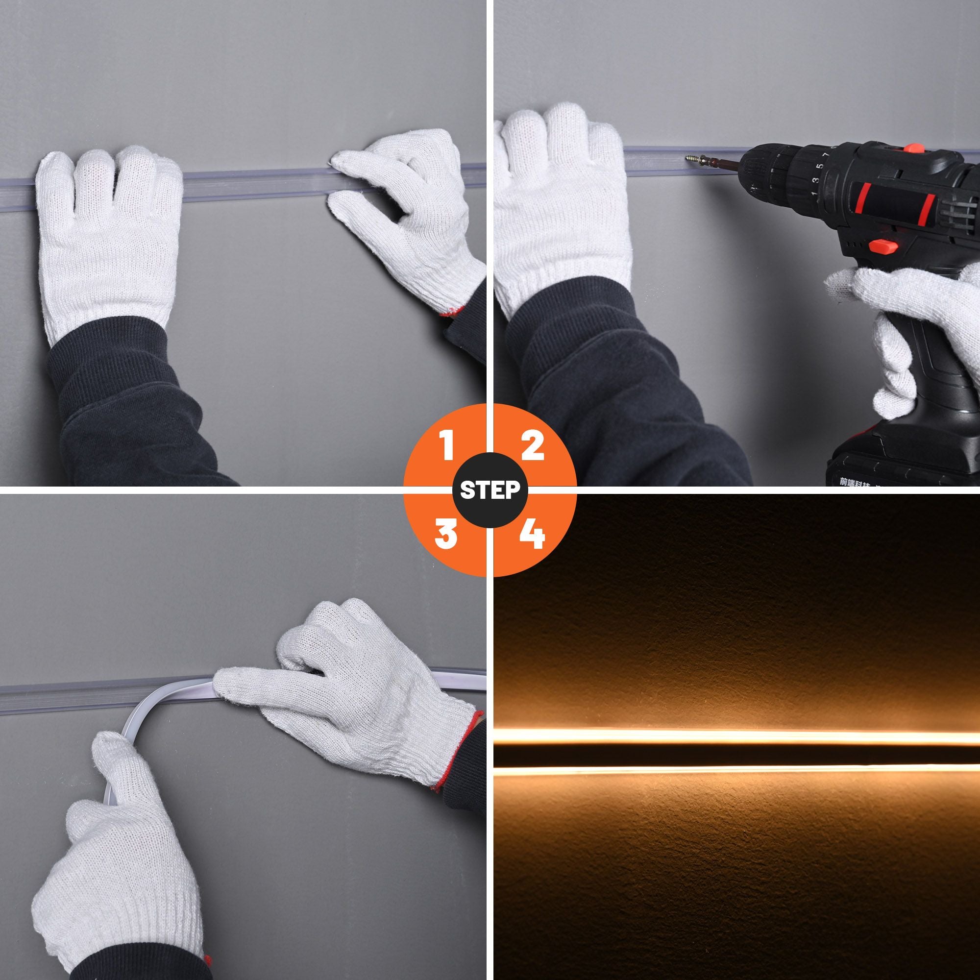 5-Pack Clear Plastic U-Channel Tracks for LED Strip Lights – Under Cabinet Lighting Organizer