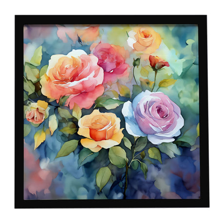Watercolor Roses with Contemporary Framing