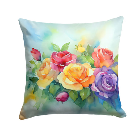 Roses in Watercolor Decorative Accent Pillow