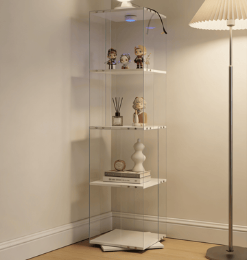 Display Cabinet with Remote-Controlled Lights and Adjustable