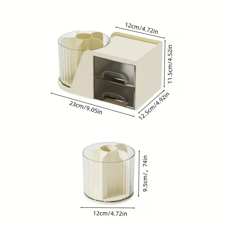 Rotating Cosmetic Display Stand – 360° Spinning Design with Multi-Layer Storage for Makeup, Jewelry & Stationery