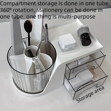 Rotating Cosmetic Display Stand – 360° Spinning Design with Multi-Layer Storage for Makeup, Jewelry & Stationery