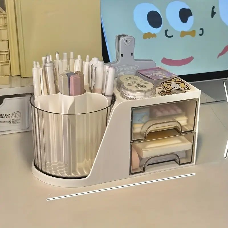 Rotating Cosmetic Display Stand – 360° Spinning Design with Multi-Layer Storage for Makeup, Jewelry & Stationery