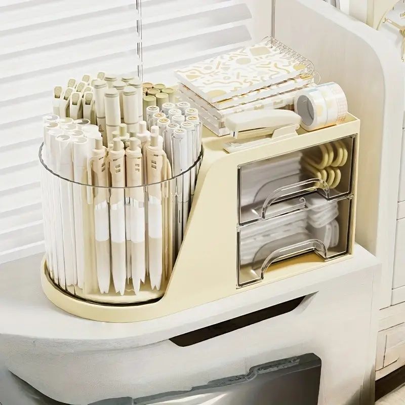Rotating Cosmetic Display Stand – 360° Spinning Design with Multi-Layer Storage for Makeup, Jewelry & Stationery