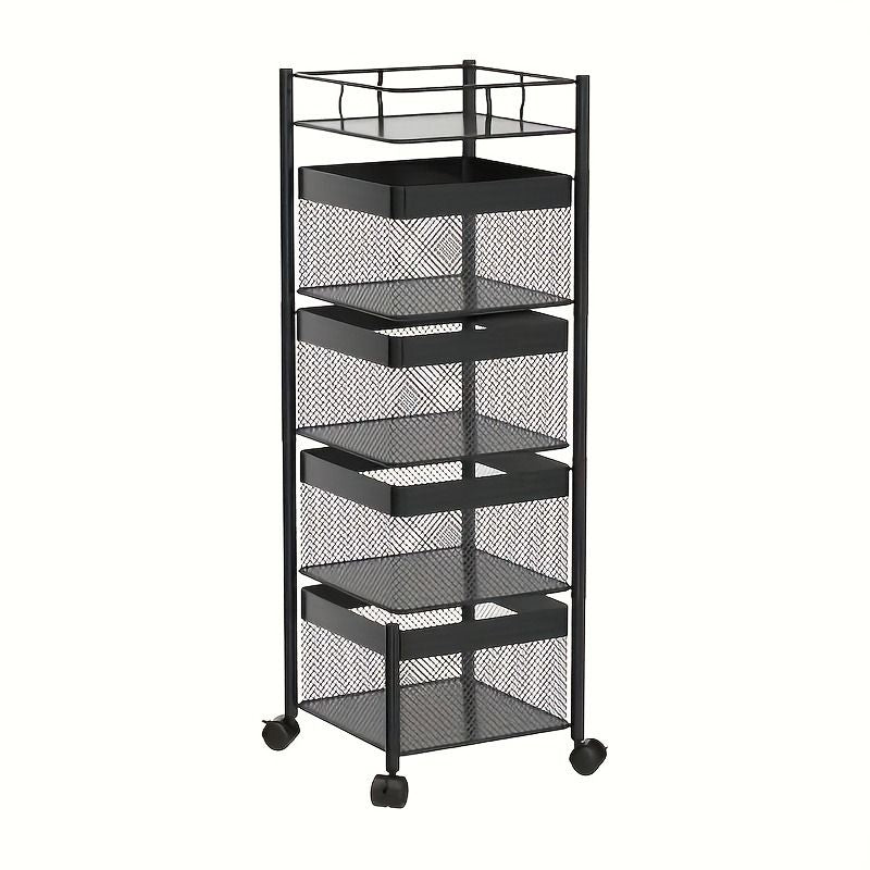 5-Tier Rotating Kitchen Storage Shelf on Wheels