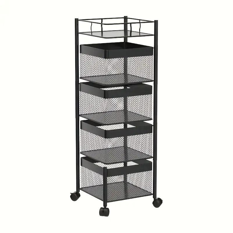 5-Tier Rotating Kitchen Storage Shelf on Wheels