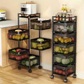 5-Tier Rotating Kitchen Storage Shelf on Wheels