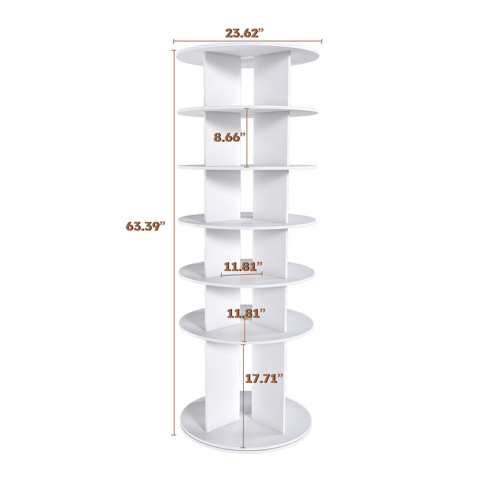 Six-Tier Rotating Shoe Tower for Compact Storage