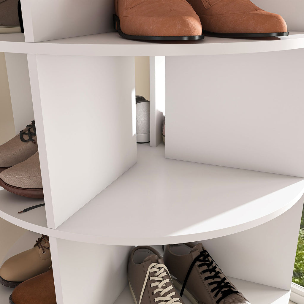 Six-Tier Rotating Shoe Tower for Compact Storage
