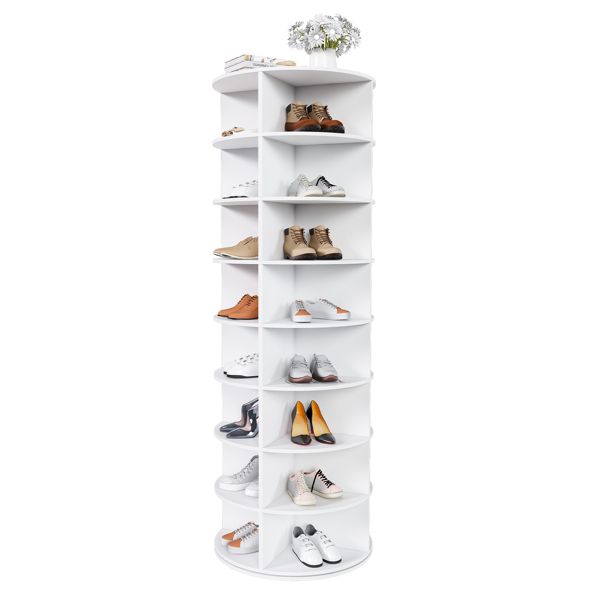 Easily Organize Your Footwear with a Space-Saving Rotating Shoe Rack