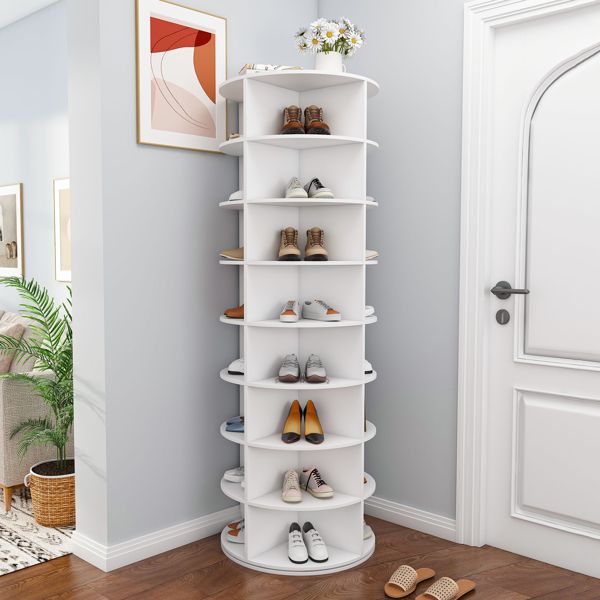 Easily Organize Your Footwear with a Space-Saving Rotating Shoe Rack