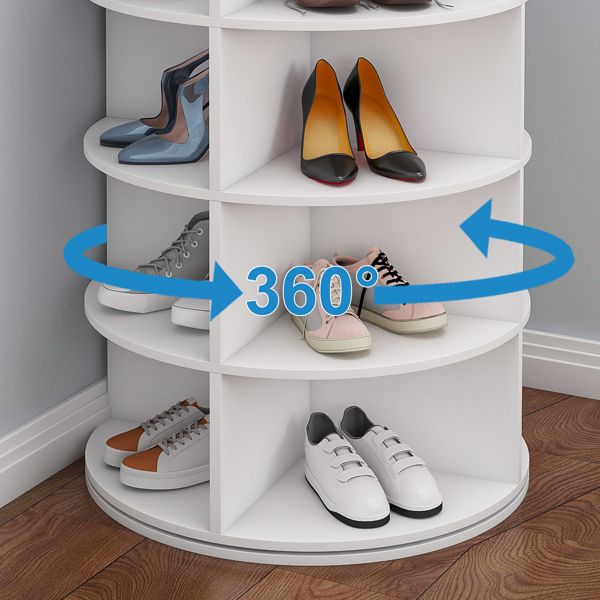Easily Organize Your Footwear with a Space-Saving Rotating Shoe Rack