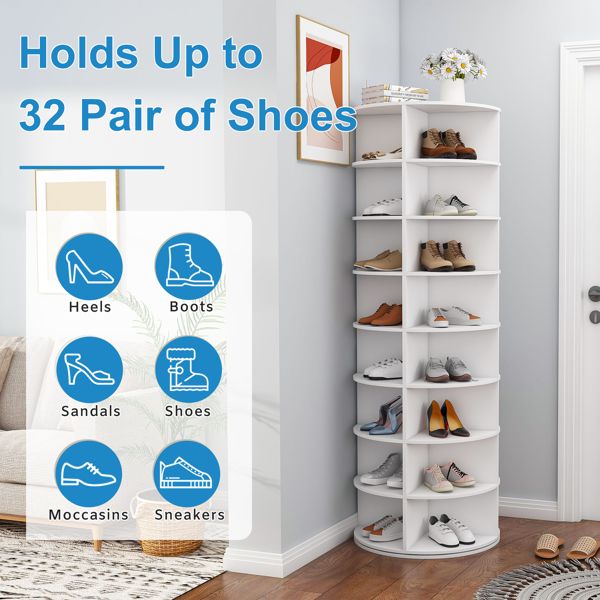 Easily Organize Your Footwear with a Space-Saving Rotating Shoe Rack