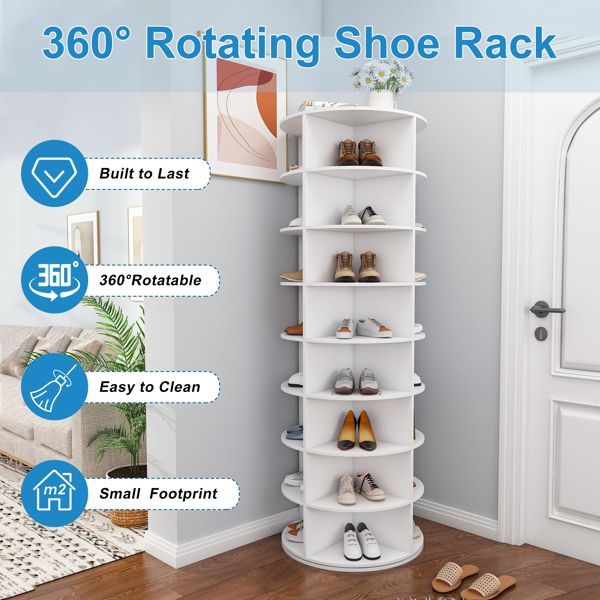 Easily Organize Your Footwear with a Space-Saving Rotating Shoe Rack