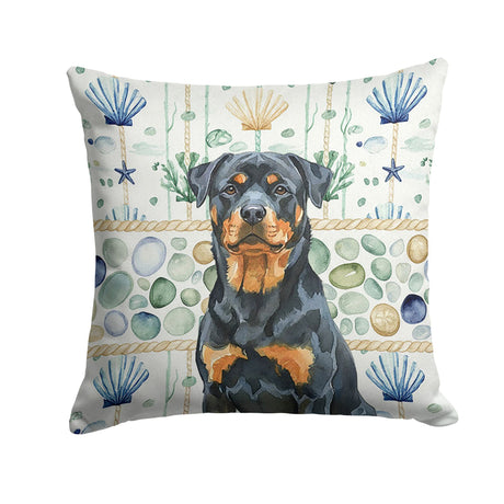 Rottweiler Coastal Sea Glass Indoor-Outdoor Pillow