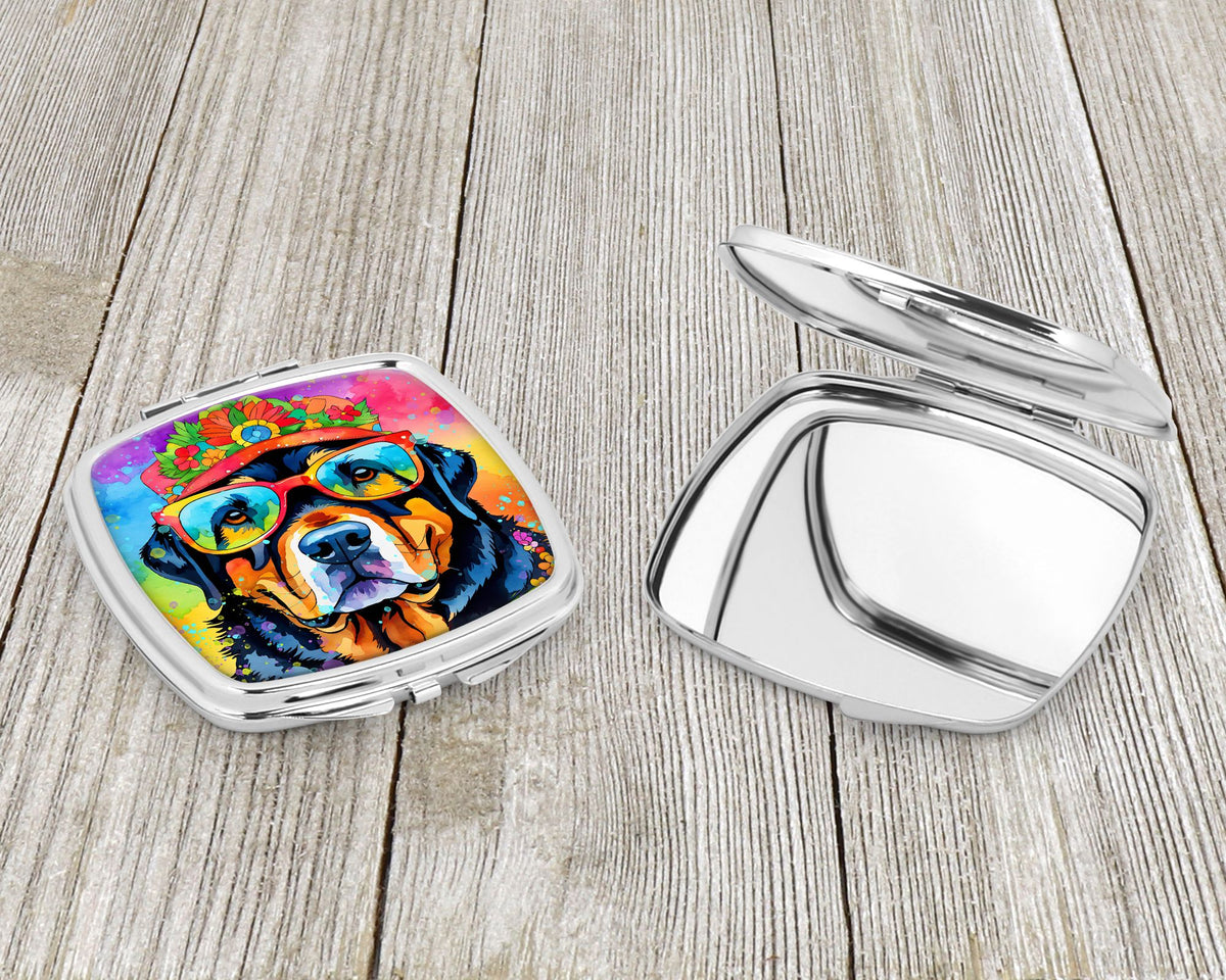 Rottweiler Hippie Dawg Folding Compact Mirror