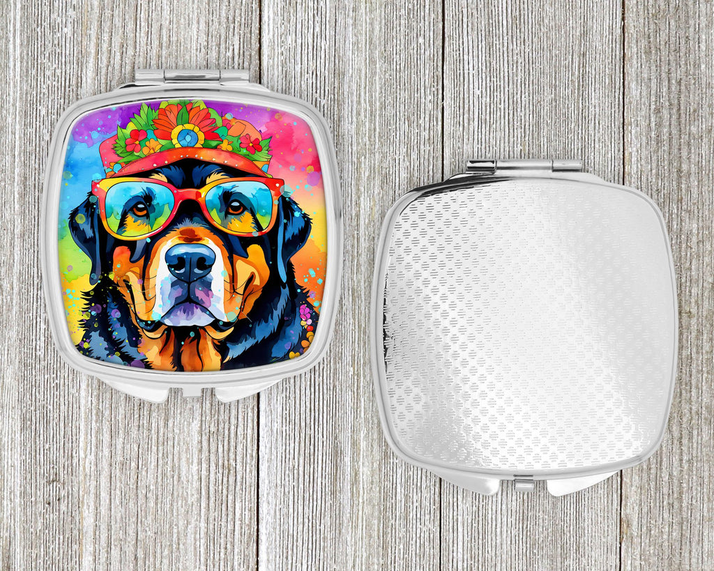 Rottweiler Hippie Dawg Folding Compact Mirror