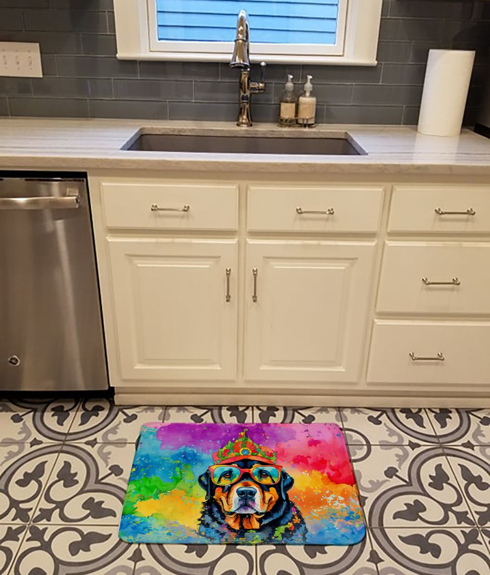 Rottweiler Hippie Dawg Cushioned Kitchen Mat
