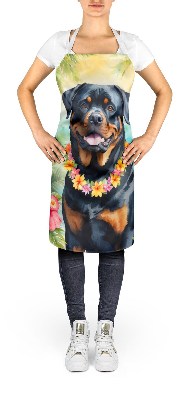 Rottweiler Luau Bib Apron for Kitchen and Crafts
