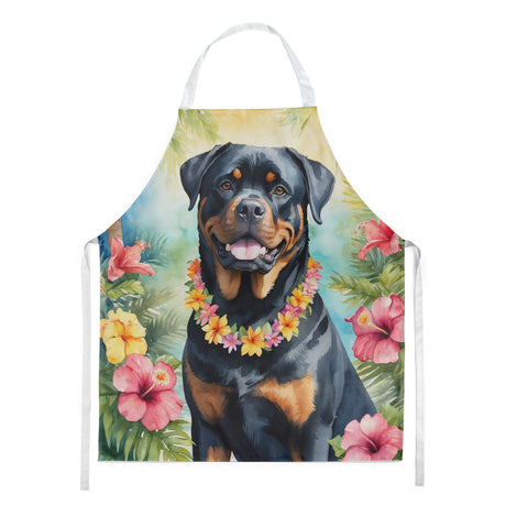 Rottweiler Luau Bib Apron for Kitchen and Crafts